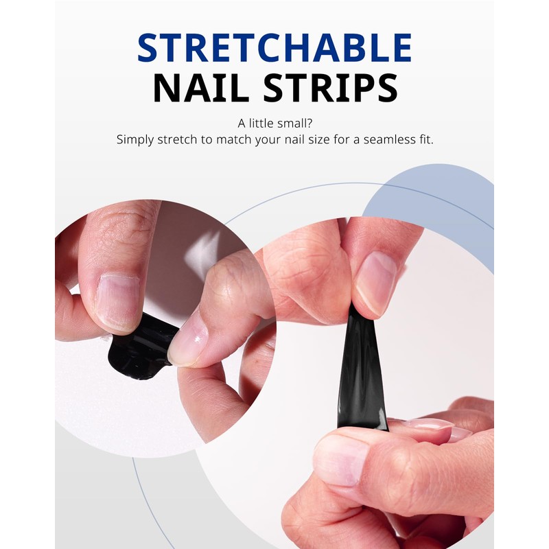 AIRSEE Semi Cured Gel Nail Strips Kit(Lunar Lines)-Works with Any