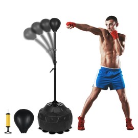 75.9in Reflex Ball Speed Bag with Adjustable Height - Perfect for Boxers and Fitness Enthusiasts