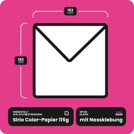 Netuno Sirio Colour Celeste Square Envelopes 153 x 153 mm 115 g Pack of 25 Beautiful Elegant for Wedding Birthday Christening Christmas Easter Invitation Cards Invitation Envelopes