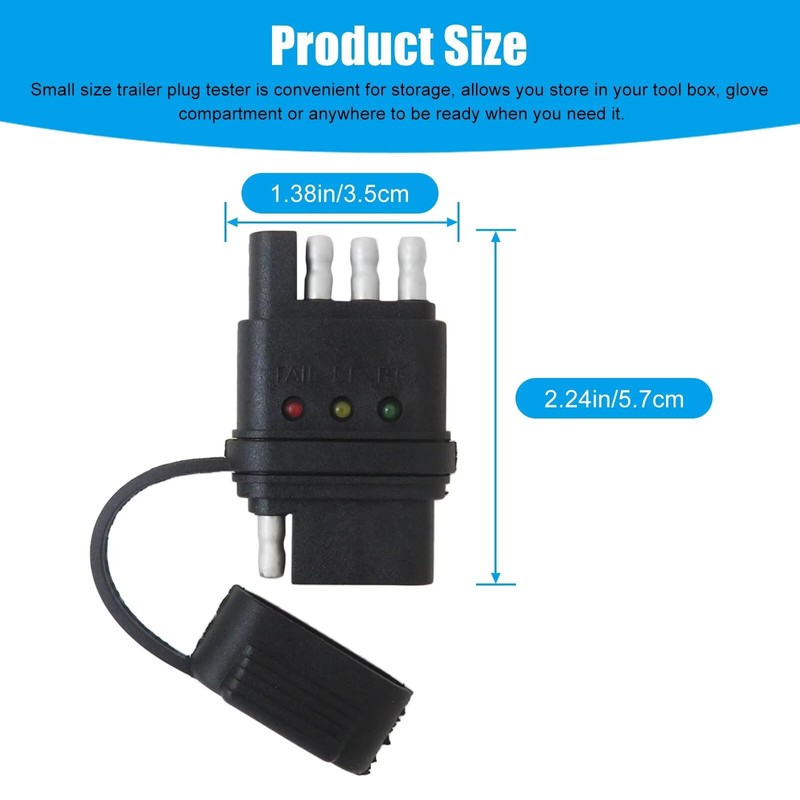 Turn Signal Light 4 Pin Trailer Plug Tester, 4-Way Flat
