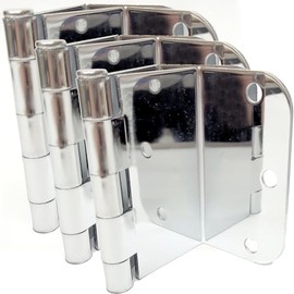 3.5 Inch Swing Clear Offset Door Hinge 3-Pack - Polished Chrome 5/8 Inch Radius