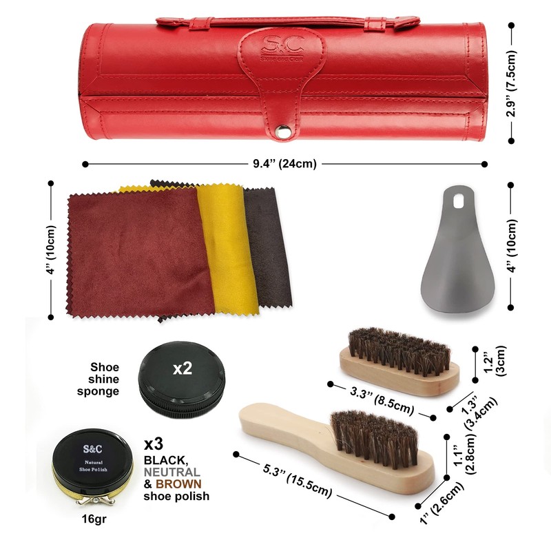 12PC Shoe Polish & Care Kit, Leather Shoe Shine Kit