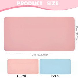 YILINNA Nail Arm Rest Mat Double Sided Nail Art Table Pad Soft Leather Nail Mat Nail Desk Pad Nail Technician Accessories for Nail Salon (Pink)