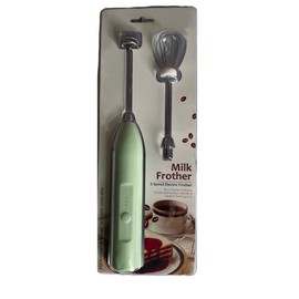 Handheld coffee foam maker, 3-speed adjustable electric whisk, mixer with stainless steel whisk, 4 AA battery hand whisk sticks (not equipped), Latte cappuccino Matcha Egg foam maker (Mint Green)