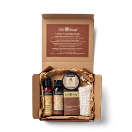 Bali Soap - Elegant Woods - Mix 5-Piece Travel Size Men Body Gift Set, Warm Woody Scent, For All Skin Types