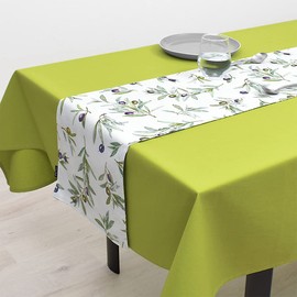 W2600830 Table Runner, Reversible, 100% Cotton, Scandinavian, Stylish, Table Center, 11.8 x 82.7 inches (30 x 210 cm), Botanical Leaf, Style Decor