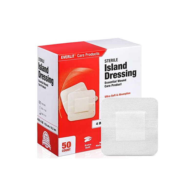 EVERLIT Island Dressing Bordered Gauze | Large Wound Care Bandage