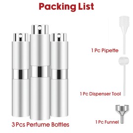 RUZAR 8ml Perfume Atomizer,3 pcs Perfume Travel Refillable Bottle, Empty Cologne Travel Bottle, Atomizer Sprayer For Perfume
