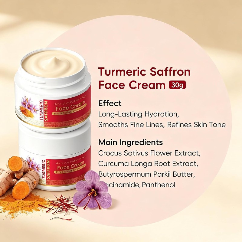 Turmeric Saffron Facial Moisturizer for Women, for All Skin Types