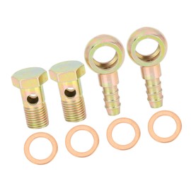 A ABSOPRO 2 Sets 14mm Diameter Banjo Hose Barb Bolt Fittings Metal for Car Item Replacement