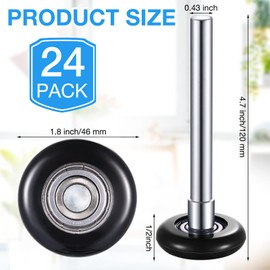 Funtery 12 Pack Nylon Garage Door Roller 2 Inch Quiet Garage Rollers Bulk 6200z Bearing Replacement 4.7 Inch Stem for Door Supplies