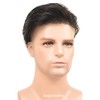Auspiciouswig Real Hair Men's Toupee Thin Skin Hair Replacement System