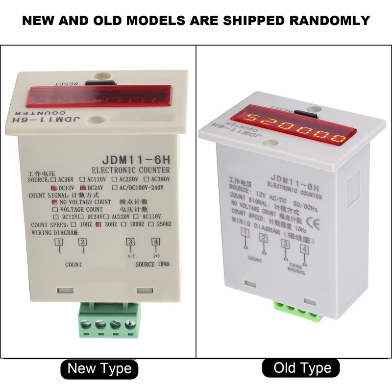 6-Digit Electronic Counter 0-999999 No Voltage Meter LED Digital Display