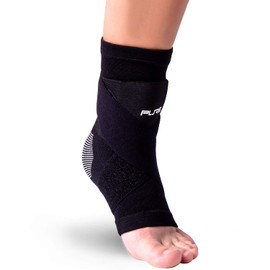Pure Athlete Ultimate Ankle Support Brace – Compression Sleeve with Adjustable Straps for Extra Support – Running, Basketball, Soccer (Black - 1 Support, Small)