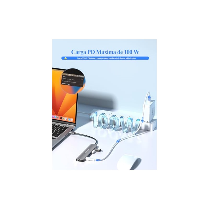 LENTION 6 en 1 Adaptador USB C a HDMI 4K60Hz,
