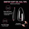 Thick Almond Gel Nail Tips, 540PCS Clear Fake Nails Medium