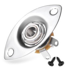 Guitar Output Jack Plate 6.35mm Electric Guitar Input Jack 1/4" Oval Guitar Jack Guitar Jack Plate Output Plug Socket for Mono Electric Guitar