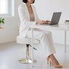 Youtanic Vanity Stool with Adjustable Height, 360°Swivel PU Leather Ottoman