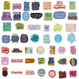 Sayings Stickers, Pack of 100, Inspirational Quotes Sticker Set, Motivational Stickers, Positive English Stickers for Children, Teenagers and Adults, for Diary, Cups, Laptop, Memes etc