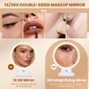 tubbede 1X/30X Lighted Makeup Mirror with Magnification, Double-Sided Switch, 3-Color