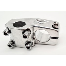 Bicycle Stem Aluminium BMX Stem 40 mm 22.2 mm/28.6 mm Clamp 15° for Freestyle/Dirt Jump Bikes Black/Silver (Silver)