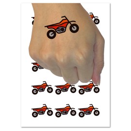 Dirt Bike Off-road Motorcycle Vehicle Temporary Tattoo Water Resistant Fake Body Art Set Collection - 54 1" Tattoos (1 Sheet)