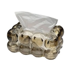AIMALL Nordic Acrylic Tissue Box, Luxurious Transparent Design, 7.9" x 5.3" x 3.4", Elegant Coffee Table and Living Room Decor