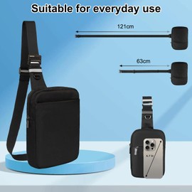 Sling Chest Crossbody Bag, Anti-Theft Shoulder Bag, Waterproof Chest Bag, Shoulder Bag Men's with RFID Blocking, Men's Bags Small for Travel, Hiking, Cycling, Camping