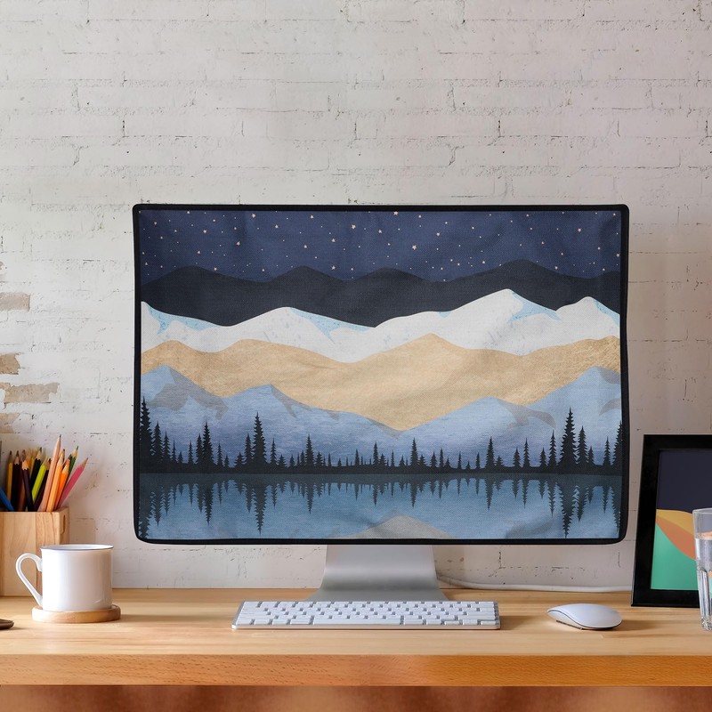 kwmobile Dust Cover for 31-32" monitor - Linen Monitor Protector