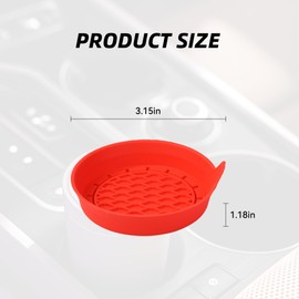 Tioollev 4PCS Car Cup Holder Coaster, Silicone Non-Slip Vehicle Cup Holder Insert Pads, Automotive Interior Insulation Drink Cup Mats Decor Accessories, Universal for SUV, Sedan, Truck (Red)