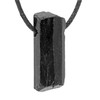 Lebensquelle Plus Black Tourmaline/Schorl Raw Stone Pendant with Leather Cord