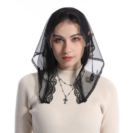 Mantveil Church Veils for Women Catholic Small Triangle Latin Mass Head Covering Lace Chapel Veil Scarf Mantilla