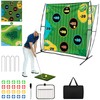 Battle Golf Chipping Game, 70"x70" Portable Chipping Mat, Indoor Outdoor