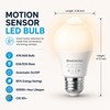 8-Pack Motion Sensor Light Bulb, 12W(100W Equivalent), 2700K Warm White
