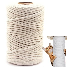 Sisal Rope for Cat Scratcher Hemp Twine Rope for for Scratching Post Tree Replacement, Hemp Rope for Repairing, Recovering or DIY,4mm by164 Feet