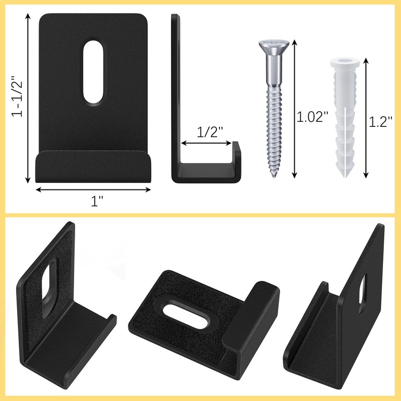 BAGTeck 6Pcs Metal Mirror Clips, Mirror Hanging Kit, 1/2" Wide
