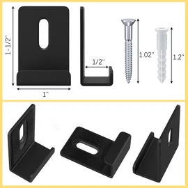 BAGTeck 6Pcs Metal Mirror Clips, Mirror Hanging Kit, 1/2" Wide Channel, Heavy Duty, Black, Wall Mounting, Frameless Mirror, Billboard Displays, Tile Display