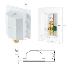 EFIELD Push-fit Pre-Assembled Ice Maker Outlet Box, 1/2-Inch Push-Fit Connection with Installed 1/4-Turn Ball Valve with Copper Water Hammer Arrestor,(IM010)