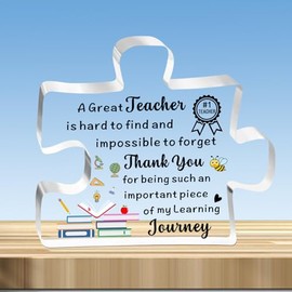 JMIMO Teacher Gifts for Women Men, to My Teacher Acrylic Puzzle Sign Presents, Birthday End of Year Retirement Christmas Valentines Day Thank You Appreciation Gifts for Teacher