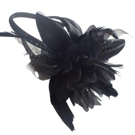 Topkids Accessories Fascinator Hair Fascinators Hair Fascinator Hair Clip Wedding Hats Royal Ascot Fascinator On Clear Comb Or Aliceband Suitable for Girls, Women, Ladies (Black)