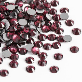 Beadsland 2880pcs Flat Back Crystal Rhinestones Round Gems for Nail Art and Craft Glue Fix, Amethyst,SS6,1.9-2.1mm