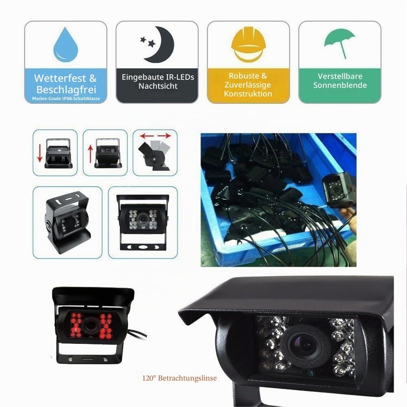 Camecho 12V-24V 4 Pins 18 LEDs IR Night Vision Waterproof