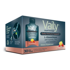 Vaily Immune Support Supplement for Adults - Liquid Glutathione Supplement 860 mg w/Acerola Vitamin C Zinc & Selenium - High Potency Antioxidant, Skin Health, Detox Every Day - 30 Single-dose Vials