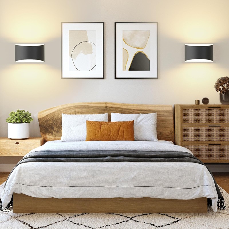 FOLKSMATE Modern LED Wall Sconces, 3000K Warm White Hardwired Wall