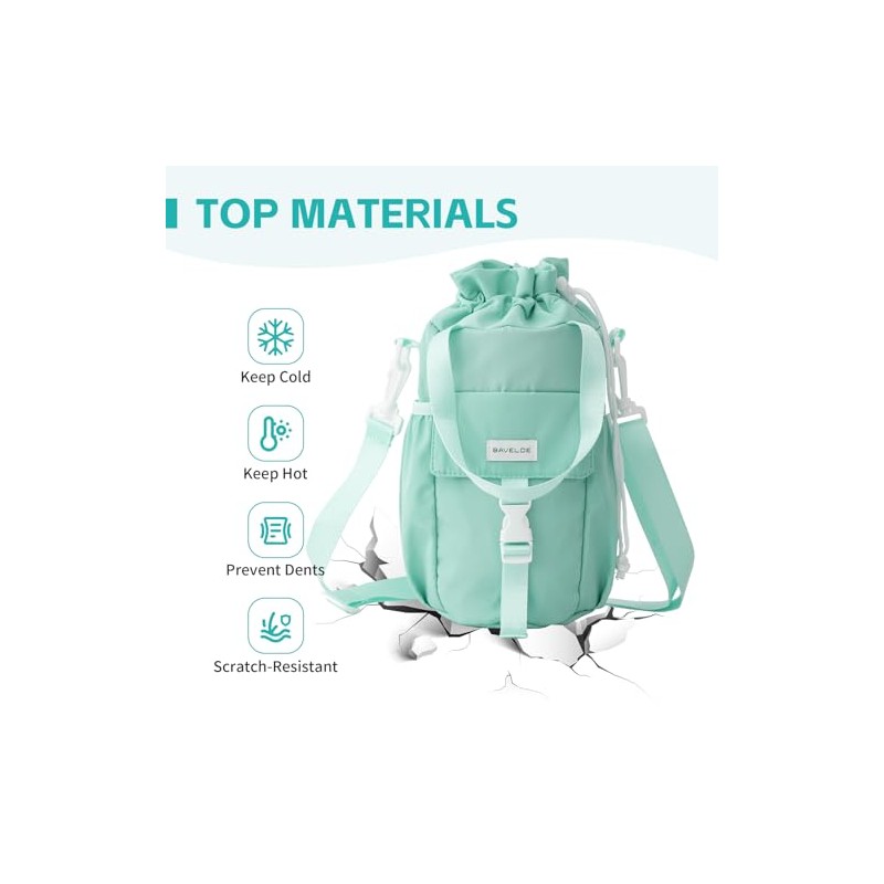 BAVELOE Water Bottle Carrier with Strap and Phone Pocket