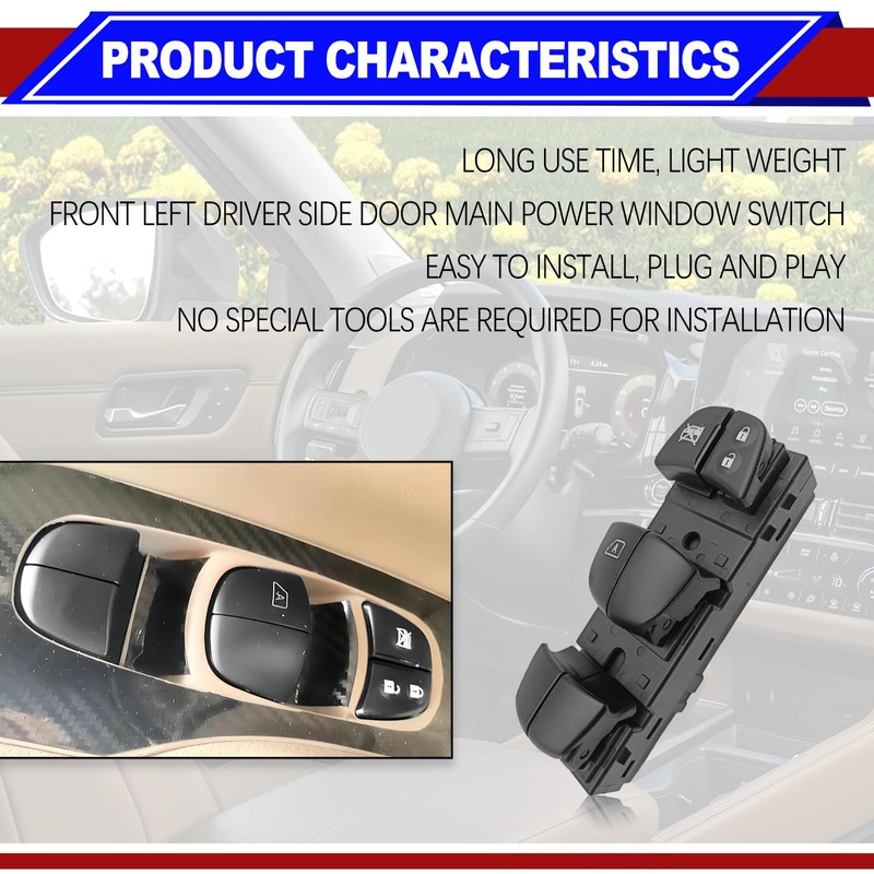 NOTISH Driver Side Master Power Window Control Switch Compatible with