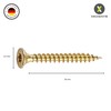Innonexxt® Premium chipboard screws, milling ribs, cut tip - yellow,