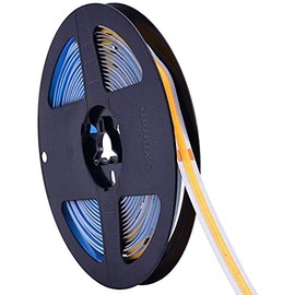 KD-tec 16.4FT/5M COB Flexible LED Strip Light DC12V/24V 528leds/m Bendable Tape (12V, Yellow)