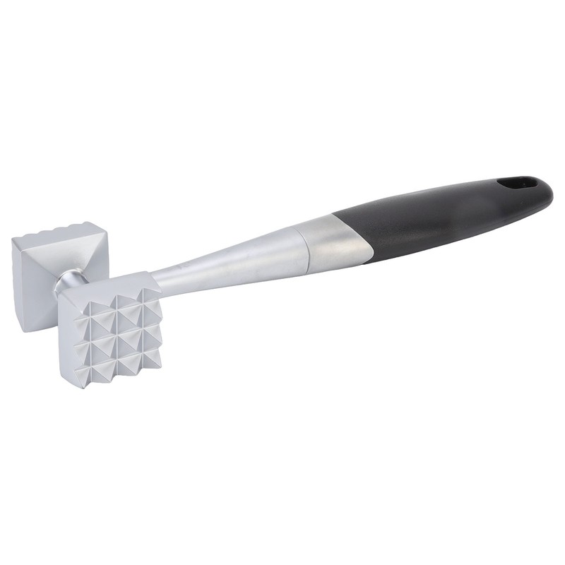 Meat Tenderizer Dual Sided Zinc Alloy Ergonomic Rubber Handle Balanced