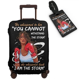 Tuizumy Travel Suitcase Protector African American Girl Elastic Protective Washable Luggage Cover With Concealed Zipper Suitable For 18-32 Inch(S (for 18--21 inch luggage))